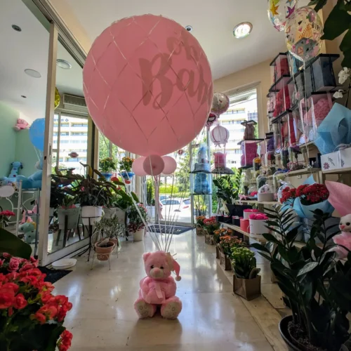 Αερόστατο μπαλόνι με ήλιο ροζ 100cm