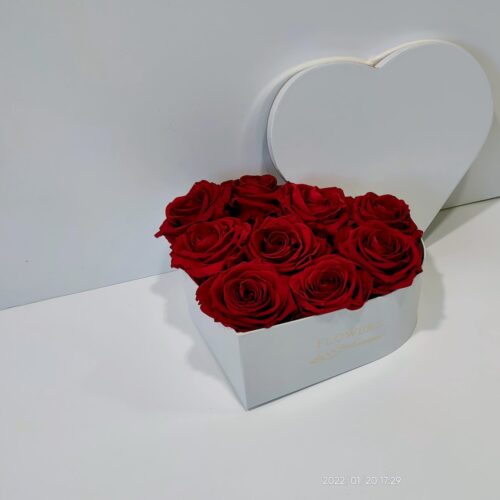 Alternative view of Forever Roses σε λευκή καρδιά