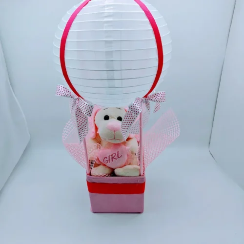 Χειροποίητο φωτιστικό αερόστατο 55cm ροζ