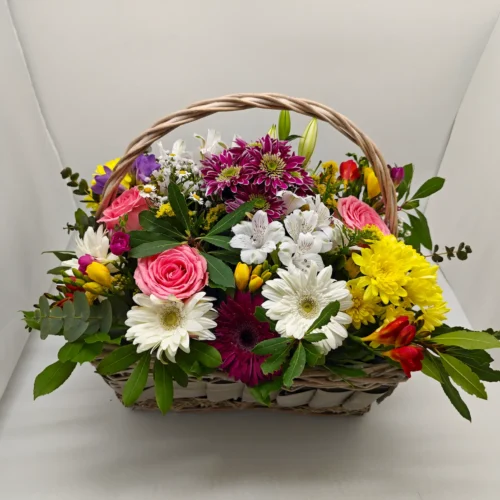 Blast of Colorful Flowers in a basket 3