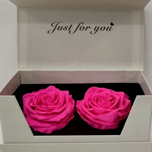 2 Forever Roses φούξια σε κασετίνα