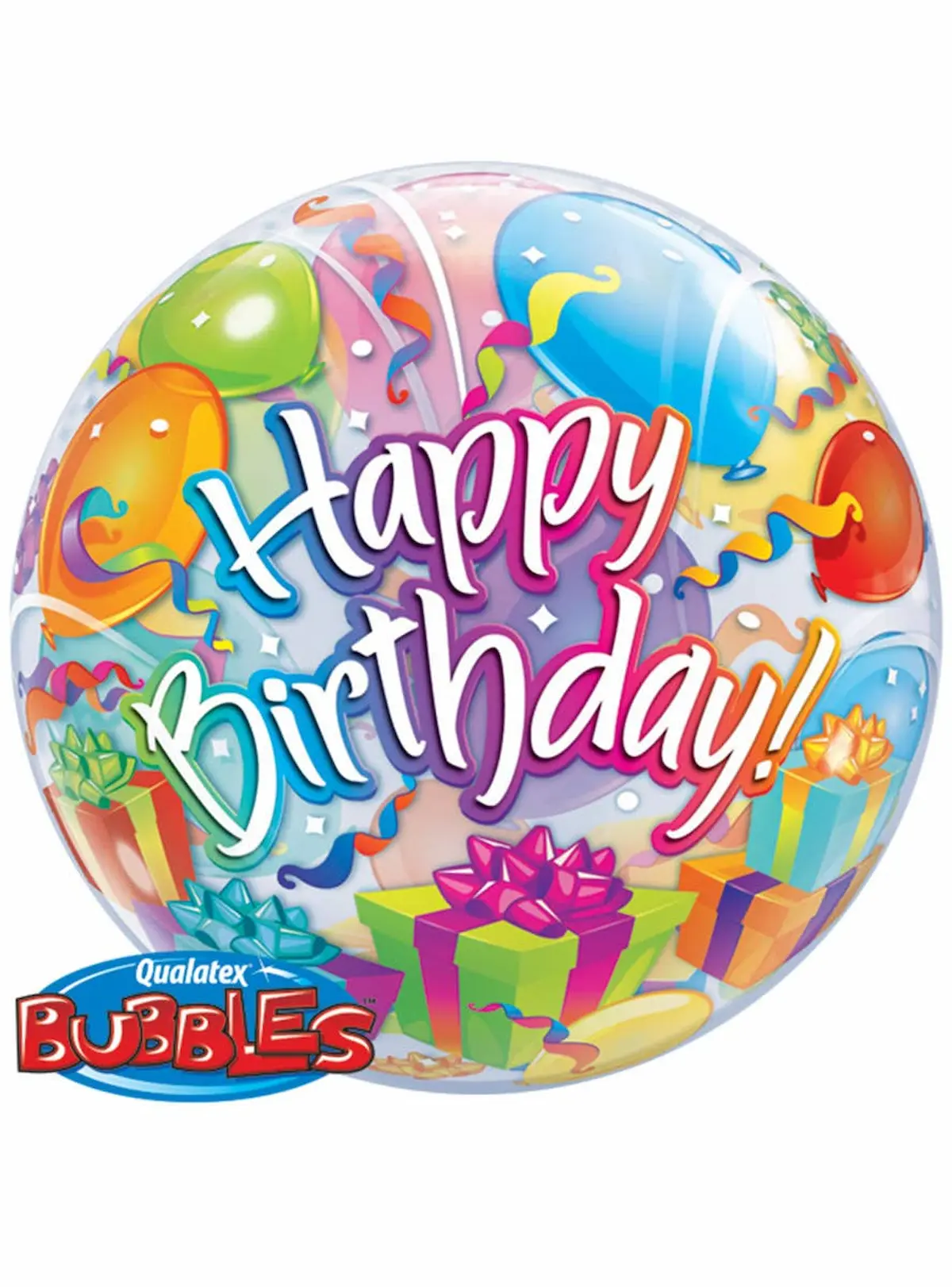 Μπαλόνι Happy birthday 55cm bubble – Μπαλόνι με Ήλιο για Γενέθλια Πολύχρωμο Πολύχρωμο διάφανο μπαλόνι Happy Birthday Bubble 55cm με ήλιο - Dragatakis Flowers